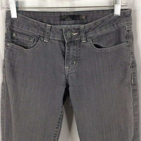 Prana Jeans Womens 0 / 26 Dark Gray Slim Skinny Low Rise Stretch - Picture 2 of 5